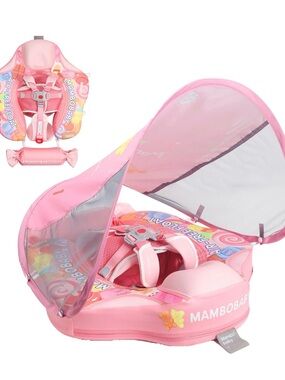 Mambobaby Pink gummy bear Float with Canopy and tail pillow